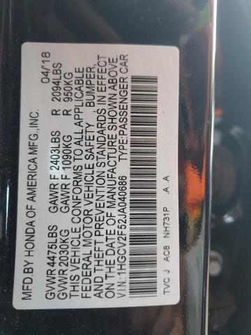 VIN 1HGCV2F52JA040686 2018 HONDA ACCORD no.12