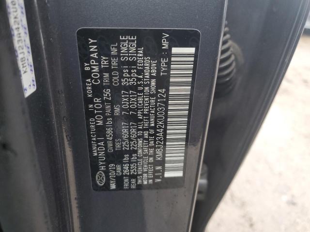 KM8J23A42KU037124 2019 HYUNDAI TUCSON