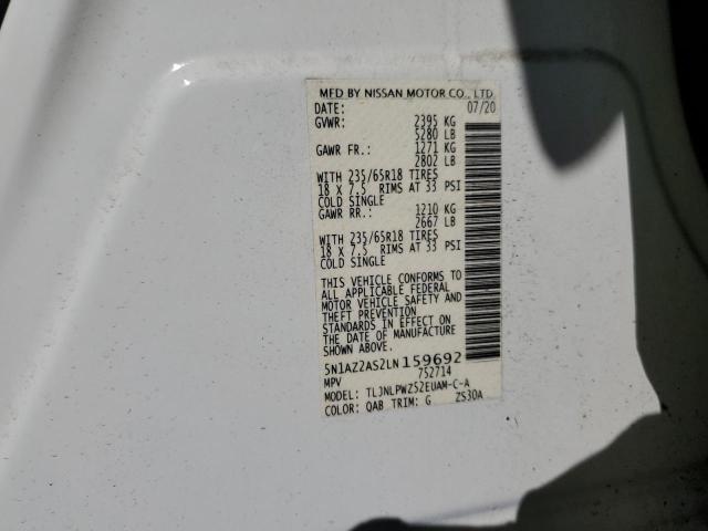 2020 NISSAN MURANO S - 5N1AZ2AS2LN159692