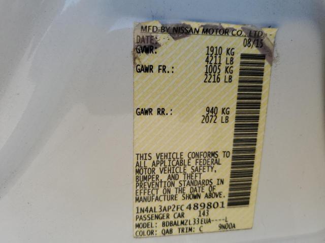2015 NISSAN ALTIMA 2.5 - 1N4AL3AP2FC489801