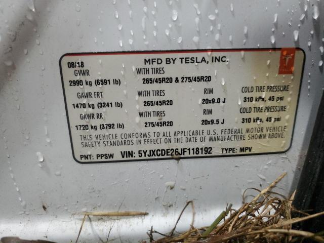 2018 TESLA MODEL X - 5YJXCDE26JF118192