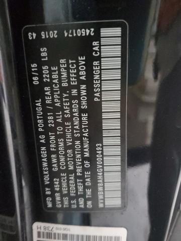 2016 VOLKSWAGEN EOS KOMFOR WVWBW8AH4GV000493