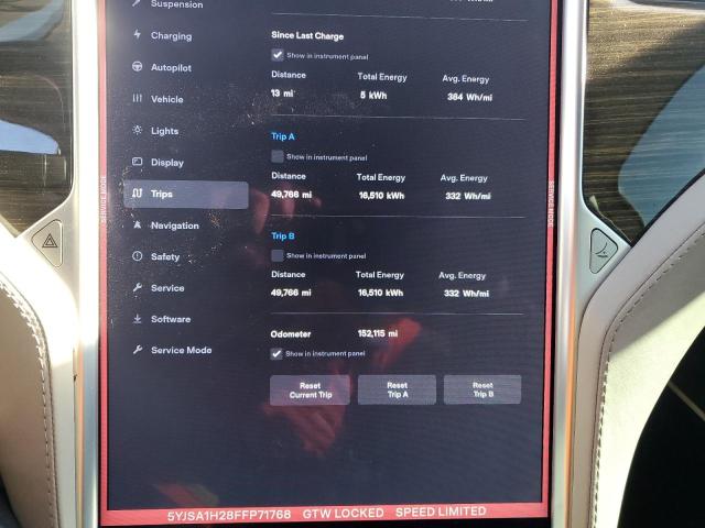 VIN 5YJSA1H28FFP71768 2015 TESLA MODEL S no.9