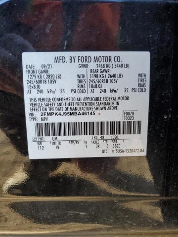 VIN 2FMPK4J95MBA46145 2021 FORD EDGE no.13