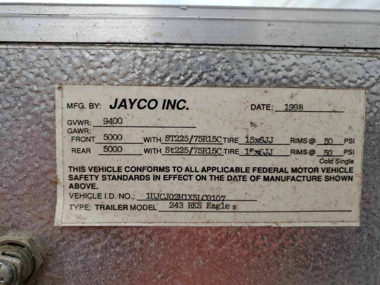 Lot #2979227999 1999 JAYCO EAGLE