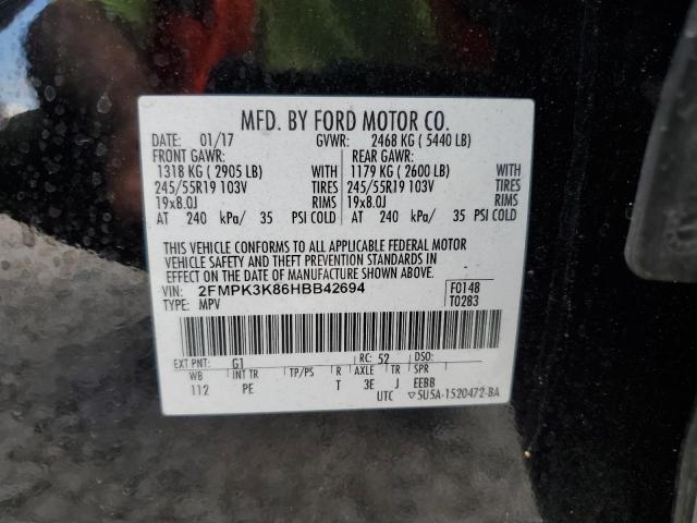 VIN 2FMPK3K86HBB42694 2017 FORD EDGE no.12