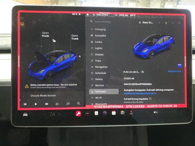 2023 TESLA MODEL 3 - 5YJ3E1EA4PF655604