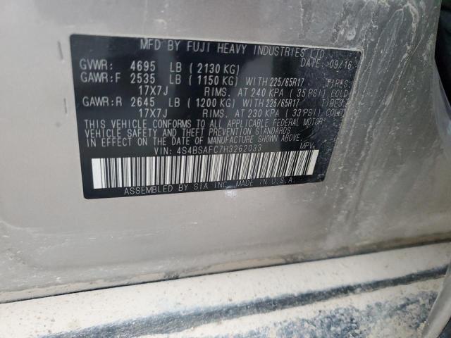 2017 SUBARU OUTBACK 2. - 4S4BSAFC7H3262033