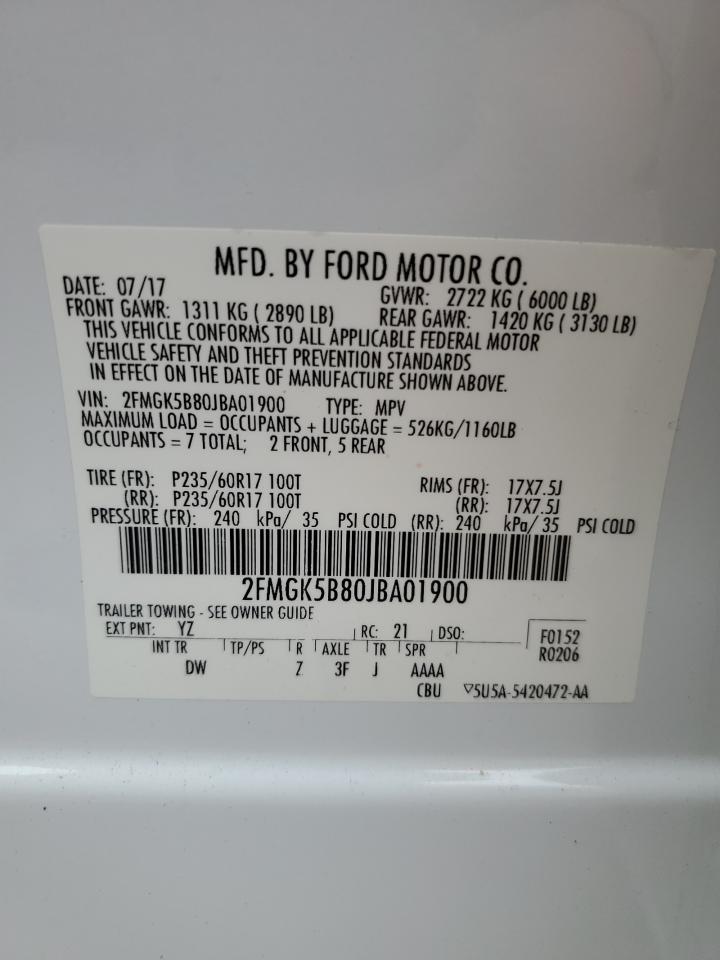 Lot #3045415099 2018 FORD FLEX SE