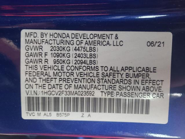 2021 HONDA ACCORD SPO - 1HGCV2F33MA023592