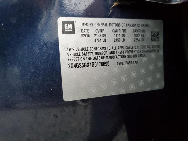 2016 BUICK REGAL PREM 2G4GS5GX1G9176690