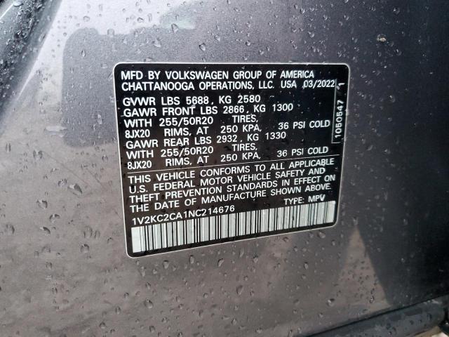 2022 VOLKSWAGEN ATLAS CROS - 1V2KC2CA1NC214676