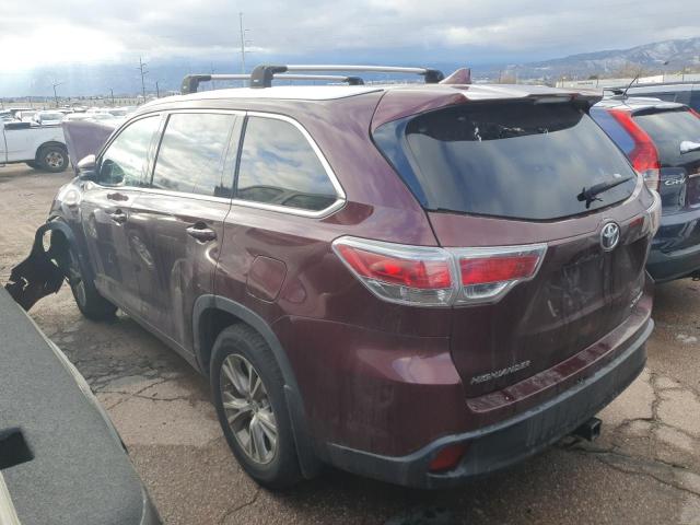 TOYOTA HIGHLANDER 2015 burgundy  gas 5TDJKRFH3FS118131 photo #3