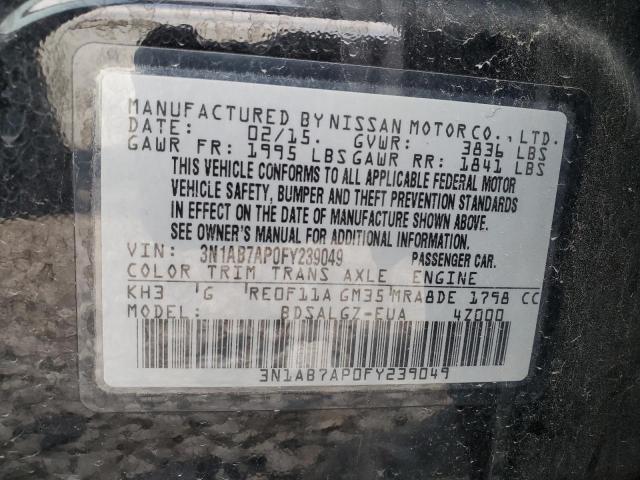 VIN 3N1AB7AP0FY239049 2015 Nissan Sentra, S no.12