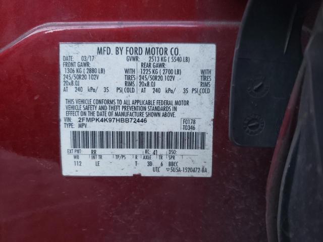 2017 FORD EDGE TITAN - 2FMPK4K97HBB72446
