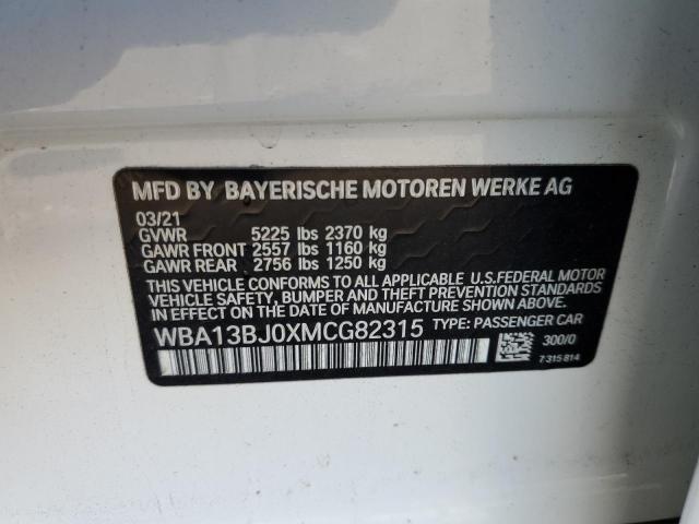 VIN WBA13BJ0XMCG82315 2021 BMW 5 SERIES no.12