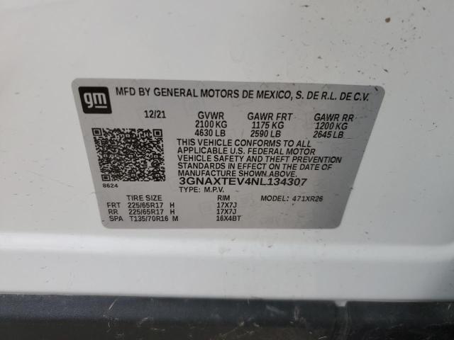 2022 CHEVROLET EQUINOX LT - 3GNAXTEV4NL134307
