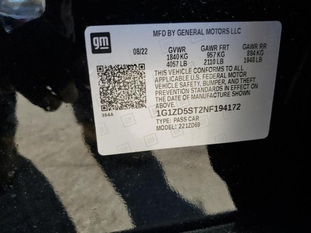 2022 CHEVROLET MALIBU LT 1G1ZD5ST2NF194172