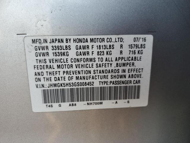 VIN JHMGK5H53GS008452 2016 HONDA FIT no.12