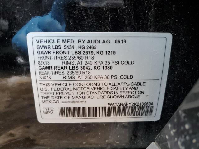 VIN WA1ANAFY2K2130694 2019 AUDI Q5 no.14