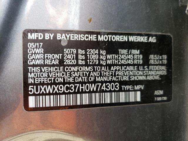 2017 BMW X3 XDRIVE2 - 5UXWX9C37H0W74303