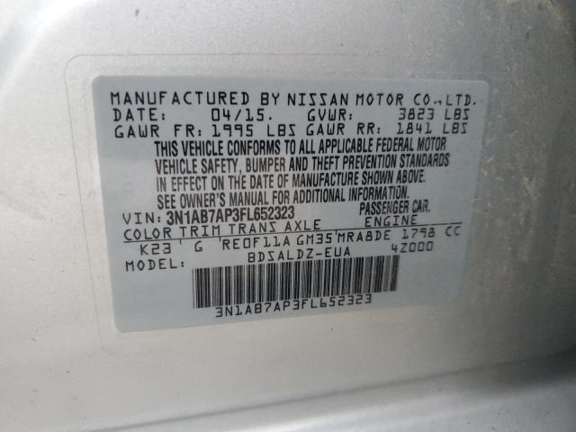 VIN 3N1AB7AP3FL652323 2015 NISSAN SENTRA no.12