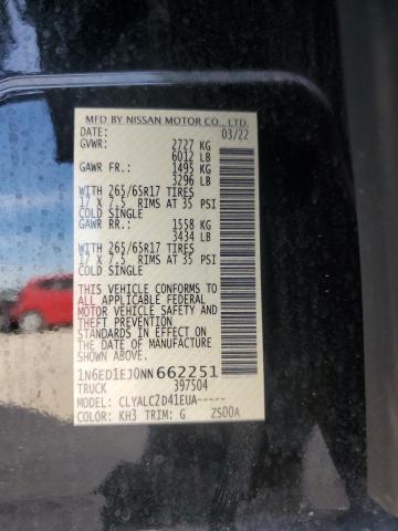 2022 NISSAN FRONTIER - 1N6ED1EJ0NN662251
