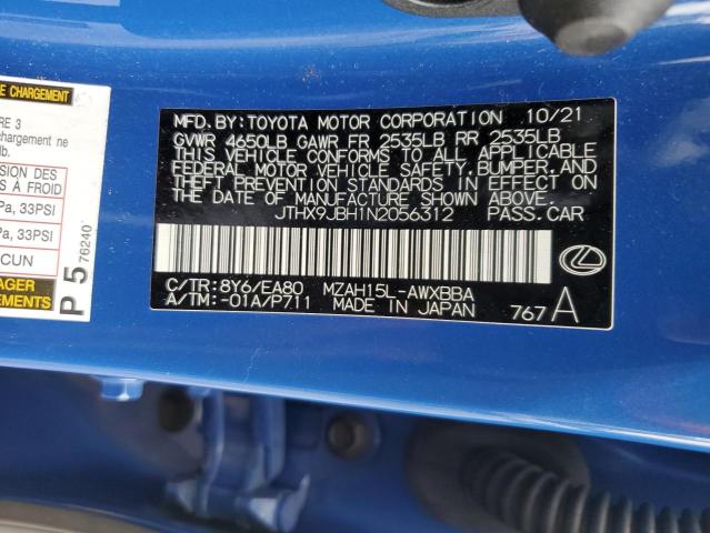 2022 LEXUS UX 250H BA JTHX9JBH1N2056312