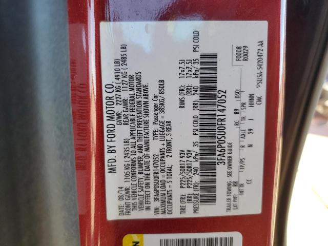 2015 FORD FUSION TIT 3FA6P0SU0FR147052