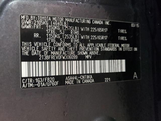 2015 TOYOTA RAV4 LE - 2T3BFREV0FW306099