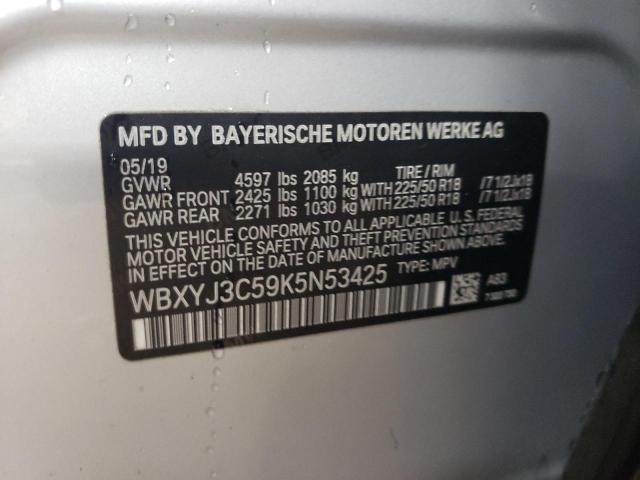 VIN WBXYJ3C59K5N53425 2019 BMW X2 no.12