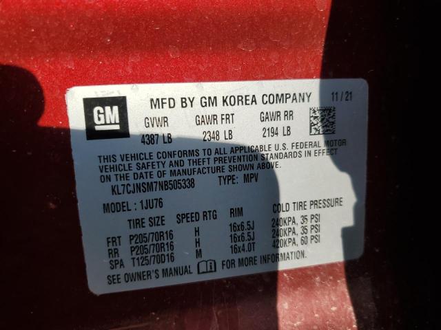 2022 CHEVROLET TRAX LS - KL7CJNSM7NB505338