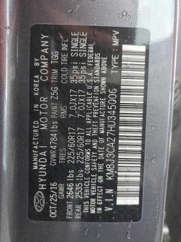 2017 HYUNDAI TUCSON LIM - KM8J3CA27HU345006