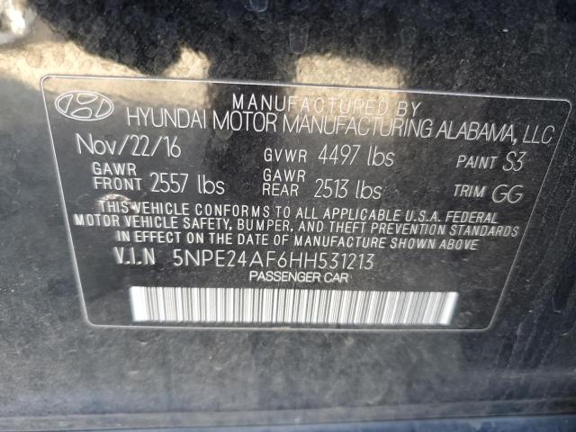 VIN 5NPE24AF6HH531213 2017 Hyundai Sonata, SE no.12