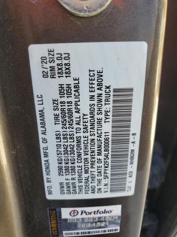 2020 HONDA RIDGELINE - 5FPYK2F54LB000611