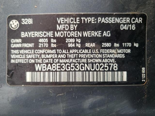 2016 BMW 328 XI SUL - WBA8E3G53GNU02578