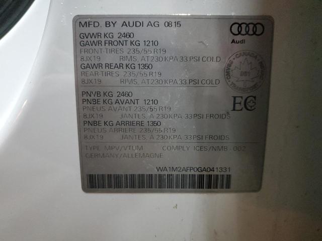 2016 AUDI Q5 PRESTIG WA1M2AFP0GA041331