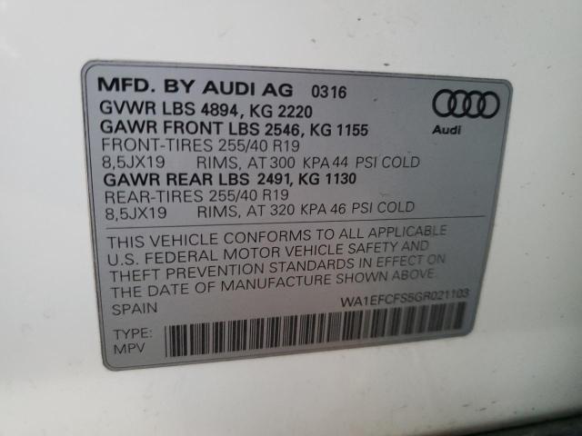 VIN WA1EFCFS5GR021103 2016 AUDI Q3 no.13