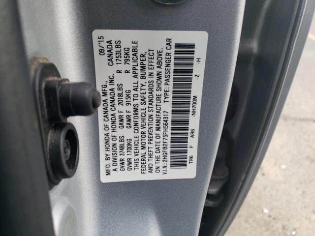 2015 HONDA CIVIC SE 2HGFB2F75FH564317