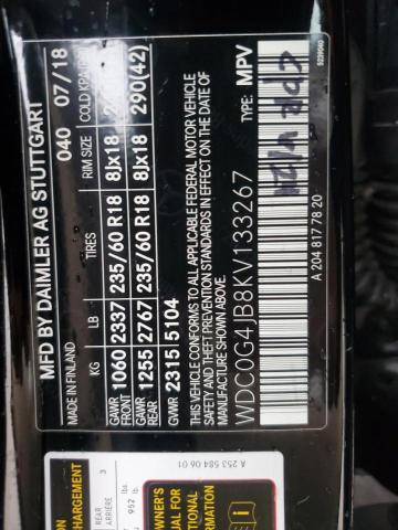 2019 MERCEDES-BENZ GLC 300 - WDC0G4JB8KV133267