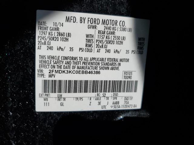 VIN 2FMDK3KC0EBB46386 2014 FORD EDGE no.13