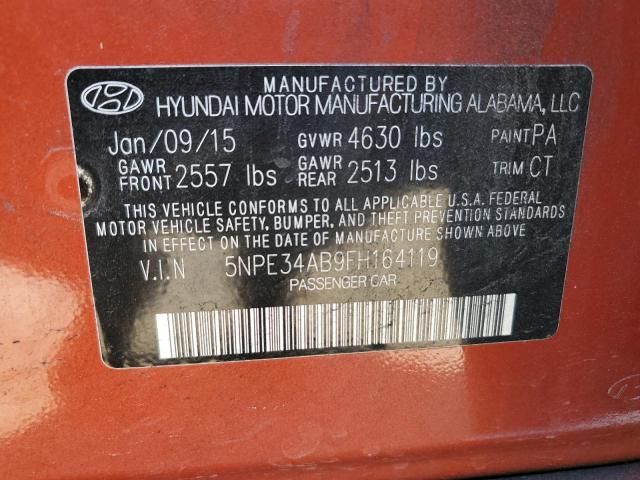 VIN 5NPE34AB9FH164119 2015 HYUNDAI SONATA no.12