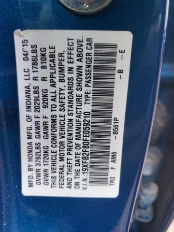 2015 HONDA CIVIC EX - 19XFB2F80FE059210