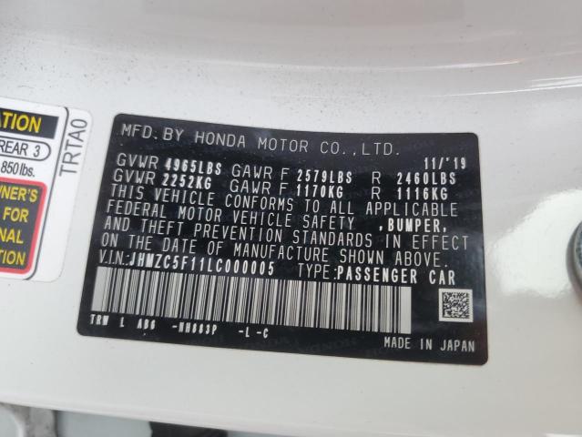 2020 HONDA CLARITY JHMZC5F11LC000005