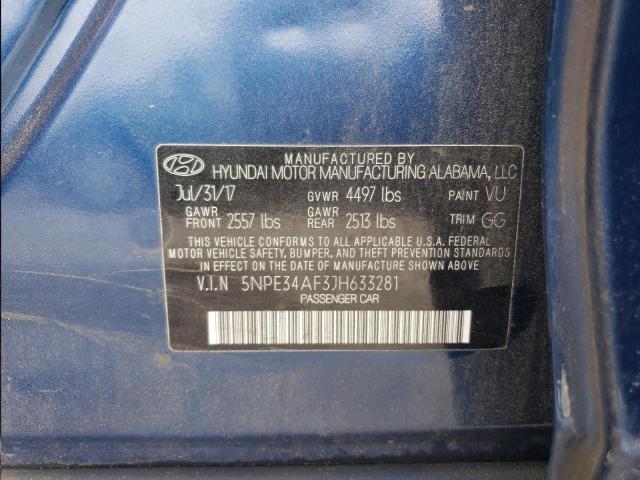 2018 HYUNDAI SONATA SPO - 5NPE34AF3JH633281