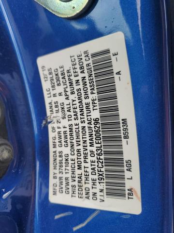2020 HONDA CIVIC LX - 19XFC2F63LE006296