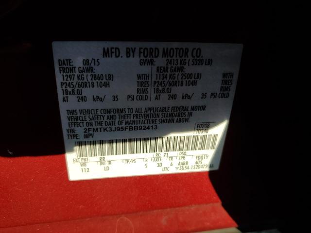 VIN 2FMTK3J95FBB92413 2015 Ford Edge, Sel no.13