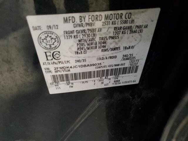 VIN 2FMDK4JC1DBA99035 2013 Ford Edge, Sel no.13