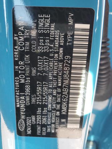 2022 HYUNDAI KONA SEL - KM8K62AB7NU848729