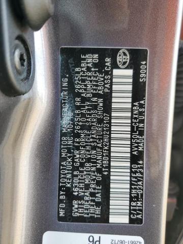 2017 TOYOTA CAMRY HYBR - 4T1BD1FK2HU213107